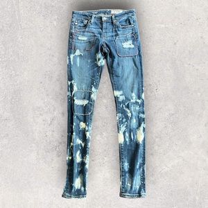 NWOT - Ag-ed Denim Adriano Goldschmied Super Skinny Distressed & Bleached 26R